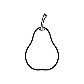 Fresh Outline Pear Art Delicious Fruit for Creative Designs and Illustration 