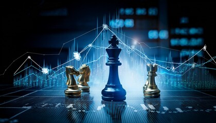 merging chess and finance a concept visualizing business strategy through data symbolism