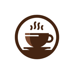 Obraz premium A steaming cup of coffee on a saucer, set against a minimalist background, ideal for beverage promotions