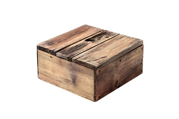 Rustic wooden crate with metal handle
