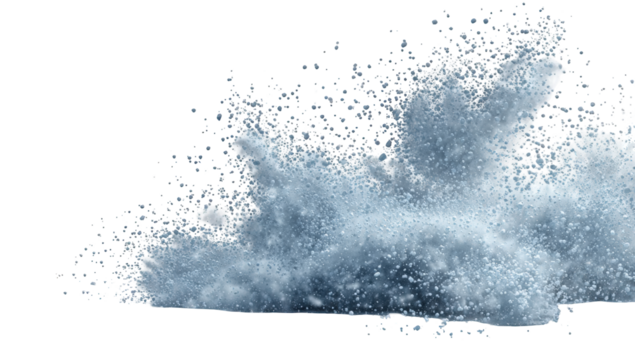 Abstract explosion of light gray particles