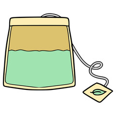 teabag illustration hand drawn isolated vector