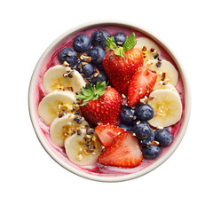 Obraz na płótnie Canvas Smoothie Bowl with Fresh Fruit, isolated on transparent background