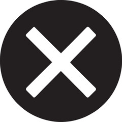 Obraz premium Black Circle with a White Cross Symbol cancel close