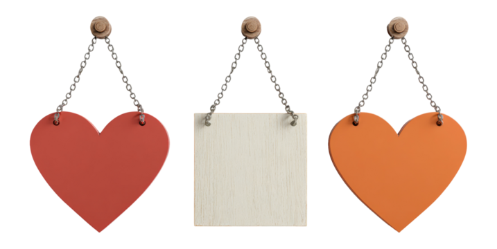 Isolated Heart Shapes on Transparent Background for Creative Use