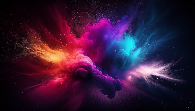 neon black creative cosmic white abstract colorful speed smoke energy color splash motion powder red texture explode pink space colours design cosmos blue paint dust frame wallpaper background - Powered by Adobe