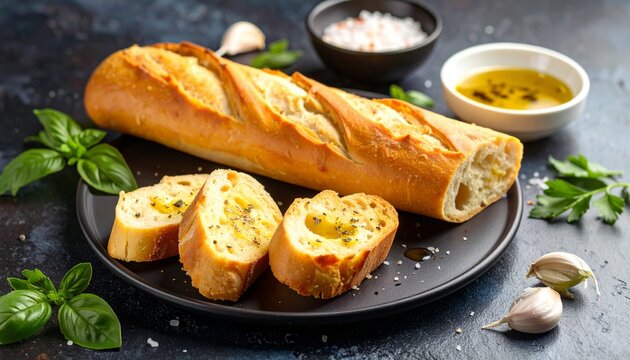 Baguette with Olive Oil and Garlic