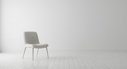Minimalist Chair in White Room