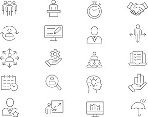 Modern Set of 16 Outlines Pictograph of computer designer