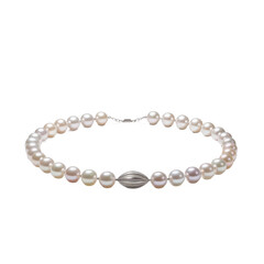 Elegant freshwater pearl bracelet with sterling silver accent exquisite jewelry gift for her isolated on transparent background