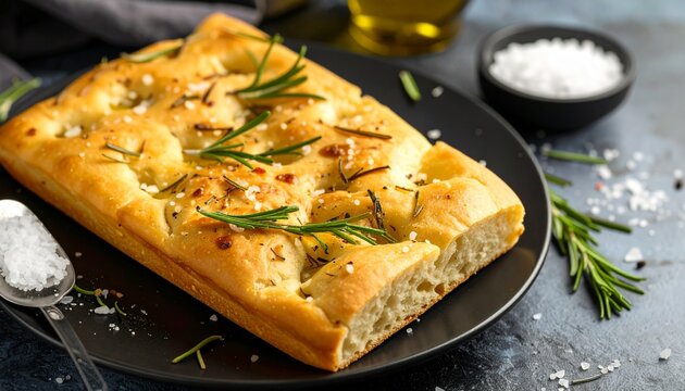 Baked Focaccia with Rosemary and Sea Salt