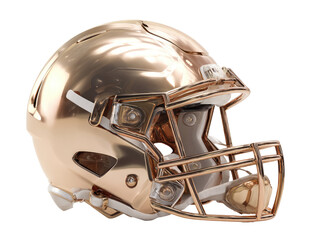 Fototapeta premium Gold-toned football helmet, 3D rendered