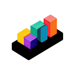Obraz premium Colorful 3D bar graph