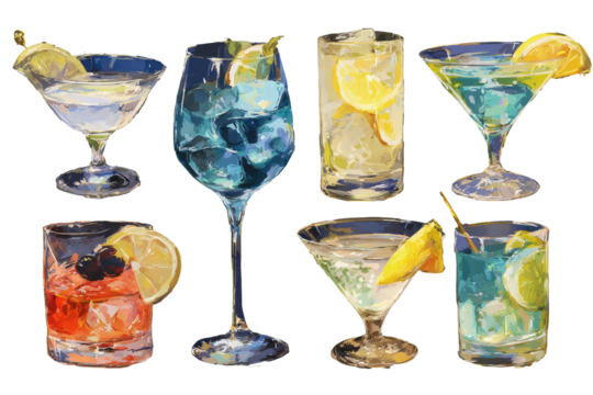 Colorful cocktail illustrations (2)