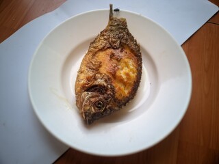 Crispy Fried Fish on a White Plate