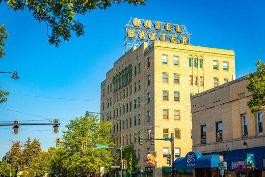 Famous Baxter Hotel in Downtown Bozeman on a Warm Summer Evening