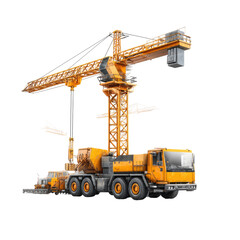 Yellow construction crane truck (2)