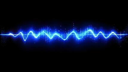 dynamic blue soundwave illustration for technology and audio concept