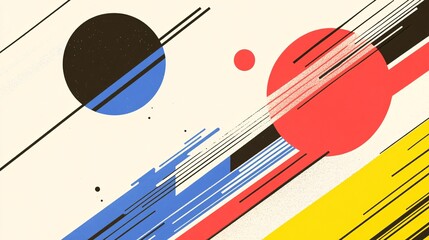 abstract geometric composition with colorful circles and lines for modern art design