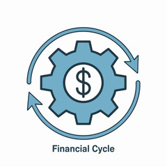 Obraz premium Minimalist financial icon set with geometric shapes and bold colors