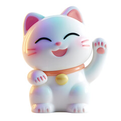 Cute 3D Manekineko Cat with Lucky Charm, and Japan.