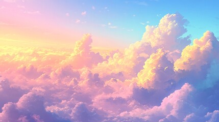 vibrant sunrise clouds with pastel colors and soft sky atmosphere
