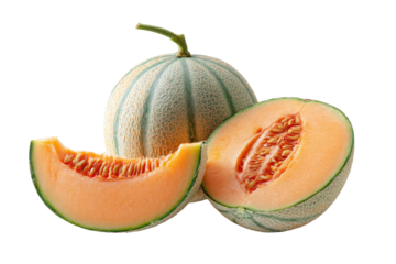 Fresh cantaloupe slices
