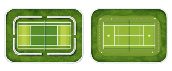 Two aerial views of a court, likely for a sport like paddle tennis or squash