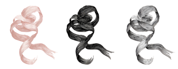 Abstract swirls in three colors