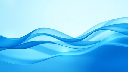 Soft Light Blue Transparent Flowing Wave Background