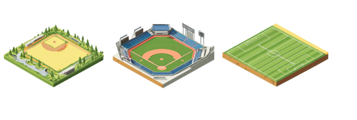 Isometric sports stadiums