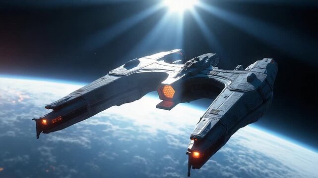 Exploring a futuristic space station orbiting Earth at a great distance