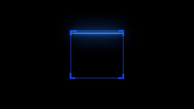A neon scanner icon displays a glowing, sleek representation of neon scanner icon displays a glowing, Scanner icon animation creates a modern digital scan visual. symbolizing technology, scanning..4k