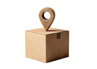A brown cardboard box with a wooden map pointer