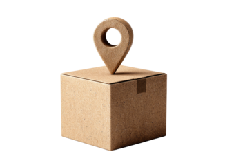 A brown cardboard box with a wooden map pointer