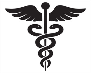 Caduceus medical symbol icon on white background