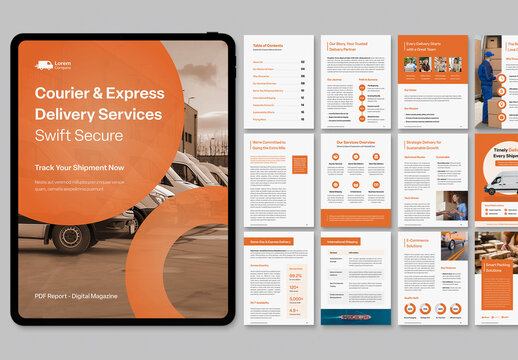 Modern Brochure Template & Digital Magazine for Company Whitepaper, Report & Ebook Layouts