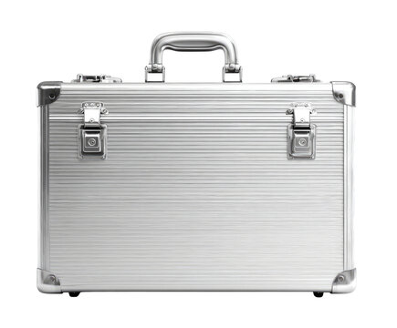 A sleek, metallic briefcase