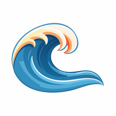 Naklejka premium Stylized Cartoon Ocean Wave