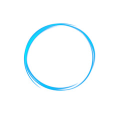 Futuristic Blue Neon Glow Circle with Electric Ring, Fire Spark, and Bright Light Effects on Transparent Background