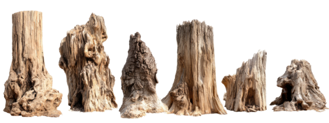 Collection of driftwood sculptures