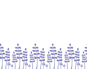 Seamless botanical border element, background with copy space.