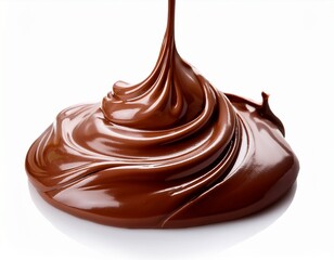 melted chocolate on a white background