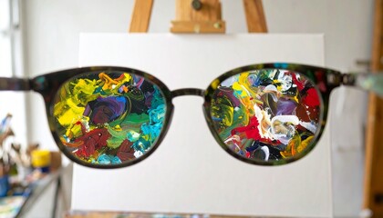 Artistic Vision: The world as seen through artistic lenses, where colors collide in a painter's unique perspective. A vibrant display of creativity, captured in focus.