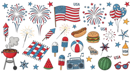 Festive Fourth of July Picnic Clip Art