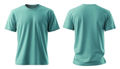 Teal men's t-shirt, front and back views