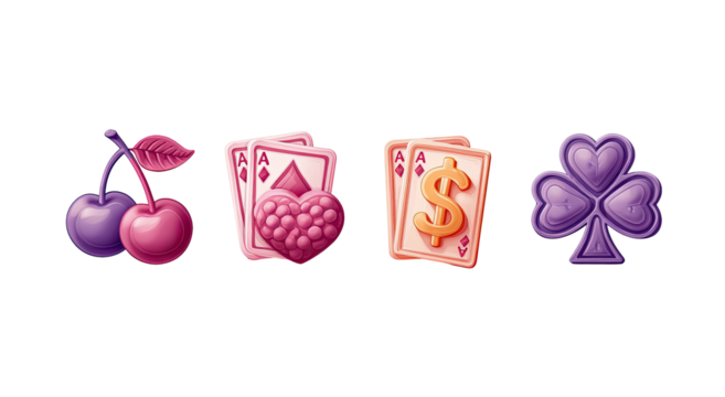 A row of colorful casino icons - Powered by Adobe