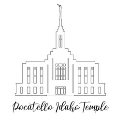 Obraz premium Pocatello Idaho LDS Temple Sketch, Religious drawing, Church Clipart