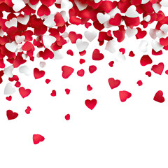 Red and white hearts falling (2)