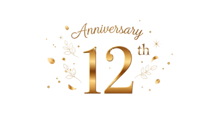 12th Anniversary Celebration Golden Design